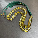 Lemon Amber Misbaha Islamic Prayer Beads 7x8.7mm 13.1g