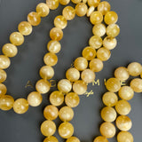Handmade White Amber Misbaha 11mm 57.15g 66 beads LAB certificate