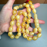 Handmade Natural Baltic Amber Misbaha Islamic Prayer Beads 15mm x 20mm 91g