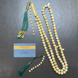 مسبحة إسلامية من مليون حبة كهرمان أبيض، 100 حبة، 10 مم، 70.2 غرام