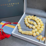Luxury Natural Amber Misbaha Tasbih Islamic Prayer Beads 13mm 53.3g