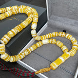 White Pressed Amber Style Misbaha Tasbih 100g | 12x17mm | 47 beads