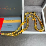 مسبحة صلاة إسلامية بلون العنبر الليموني، 8 × 12 مم، 18.6 غرام