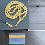 Natural Amber Misbaha Tasbih 66 Prayer Beads 7x9mm 29.5g