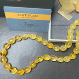 مسبحة تسبيح من كهرمان البلطيق الأصلي الفاخر، مقاس 11 مم × 14 مم، وزن 47.7 غرام.