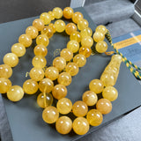 Natural Amber Misbaha Tasbih 45 Prayer Beads 14mm 80g