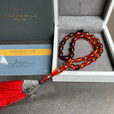 Dark Honey Amber Misbaha Islamic Prayer Beads 6.5x10mm 13g