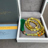 مسبحة صلاة إسلامية بلون العنبر الليموني، 7 × 9 مم، 10.2 غرام