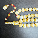 White Pressed Amber Style Misbaha Tasbih – 53 Beads 11mm – Islamic Prayer Beads