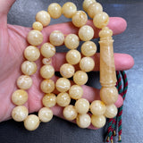 White Amber Misbaha Tasbih Islamic Prayer Beads 13mm 58g