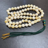 Handmade White Amber Misbaha | 10.7mm | 47g | 66 beads