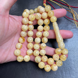 White Baltic Amber Misbaha Tasbih Islamic Prayer Beads 11mm 42g