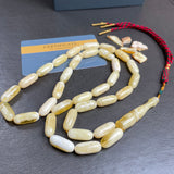 Natural Royal White Amber Misbaha Tasbih 33 Beads | 8x19mm | 31g