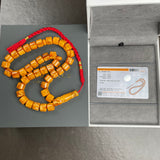 Handmade Honey Amber Misbaha 11x9mm 39.5g 41 beads LAB certificate