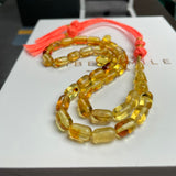 مسبحة صلاة إسلامية بلون العنبر الليموني، 6 × 10 مم، 10.9 غرام