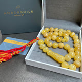 Poland Amber Misbaha Tasbih Islamic Prayer Beads 14.7mm 78.5g