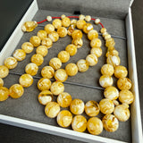 White Pressed Amber Style Misbaha Tasbih – 51.4g 11mm – Islamic Prayer Beads