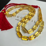 Lemon Amber Misbaha Islamic Prayer Beads 7x12mm 15.3g