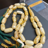 Royal White Amber Misbaha Tasbih 33 Beads 10x19mm 47g