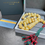 Handmade Amber Misbaha Tasbih Islamic Prayer Beads 14mm 74.5g