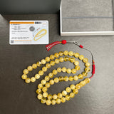 Handmade Yellow Amber Misbaha 10mm 48,2g 66 beads LAB certificate