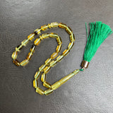 مسبحة صلاة إسلامية بلون العنبر الليموني، 5 × 9.5 مم، 8 غرام