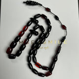 Black Amber Misbaha Islamic Prayer Beads 6x10mm 10.7g