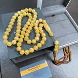 Natural Amber Misbaha Tasbih 66 Prayer Beads 12mm 76.5g