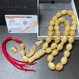 Handmade Natural Baltic Amber Misbaha Islamic Prayer Beads 15mm x 20mm 91g