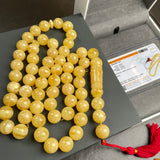 Honey Amber Misbaha 57 Beads 12mm 69.2g LAB certificate