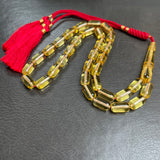 Lemon Amber Misbaha Islamic Prayer Beads 7x12mm 15.3g