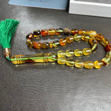 مسبحة صلاة إسلامية بلون العنبر الليموني، 7 × 9 مم، 13.8 غرام