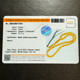 Honey Amber Misbaha 57 Beads 12mm 70.27g LAB certificate