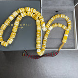 White Pressed Amber Style Misbaha Tasbih 100g | 12x17mm | 47 beads