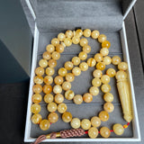 Natural Amber Misbaha Tasbih 66 Prayer Beads 11mm 62.5g