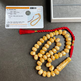 Handmade Honey Amber Misbaha 11x8mm 32.5g 45 beads LAB certificate