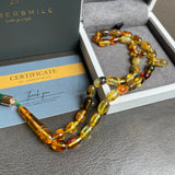 مسبحة إسلامية بلون العنبر العسلي، 6.6 × 10 مم، 12.5 غرام