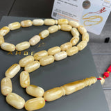 Natural Royal White Amber Misbaha Tasbih 33 Beads | 9x18mm | 45g