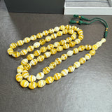 Honey White Pressed Amber Style Misbaha Tasbih 59g | 10x13mm | 66