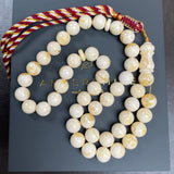 Handmade White Amber Misbaha | 11.7mm | 44.15g | 45 beads + Lab certificate