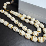 White Pressed Amber Misbaha Tasbih | 55g | 11.5×15mm |