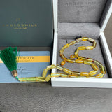 مسبحة صلاة إسلامية بلون العنبر الليموني، 5 × 11 مم، 9.6 غرام