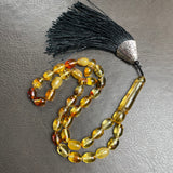 مسبحة صلاة إسلامية بلون العنبر الليموني، 7 × 10 مم، 17.4 غرام