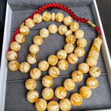 Handmade Honey Amber Misbaha 12mm 49,32g 45 beads LAB certificate