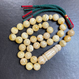 White Amber Misbaha Tasbih Islamic Prayer Beads 13mm 55g