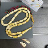 Natural Royal White Amber Misbaha Tasbih 33 Beads | 8x18mm | 31.5g