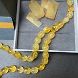 مسبحة تسبيح من كهرمان البلطيق الأصلي الفاخر، مقاس 11 مم × 14 مم، وزن 47.7 غرام.