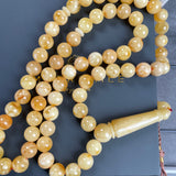 Natural Amber Misbaha Tasbih 66 Prayer Beads 11mm 62.5g