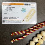 Handmade White Amber Misbaha | 11.7mm | 44.15g | 45 beads + Lab certificate