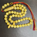 Honey Pressed Amber Style Misbaha Tasbih 31.5g | 9.8mm | 45 beads